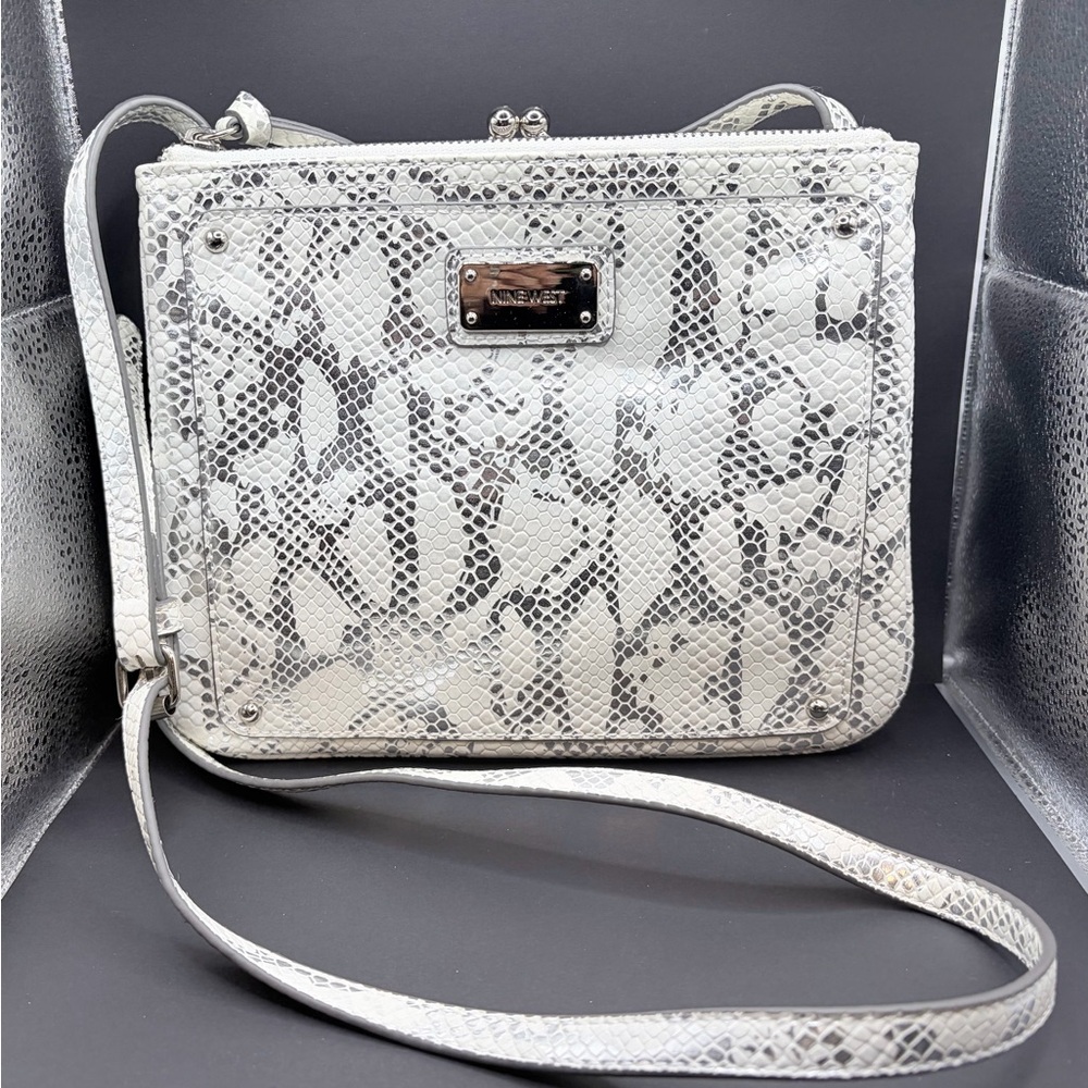 Nine West Gray Snakeskin Crossbody Bag